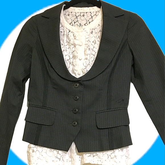 Halogen Lightweight Cotton Pinstripe Blazer Size XS - Picture 10 of 10